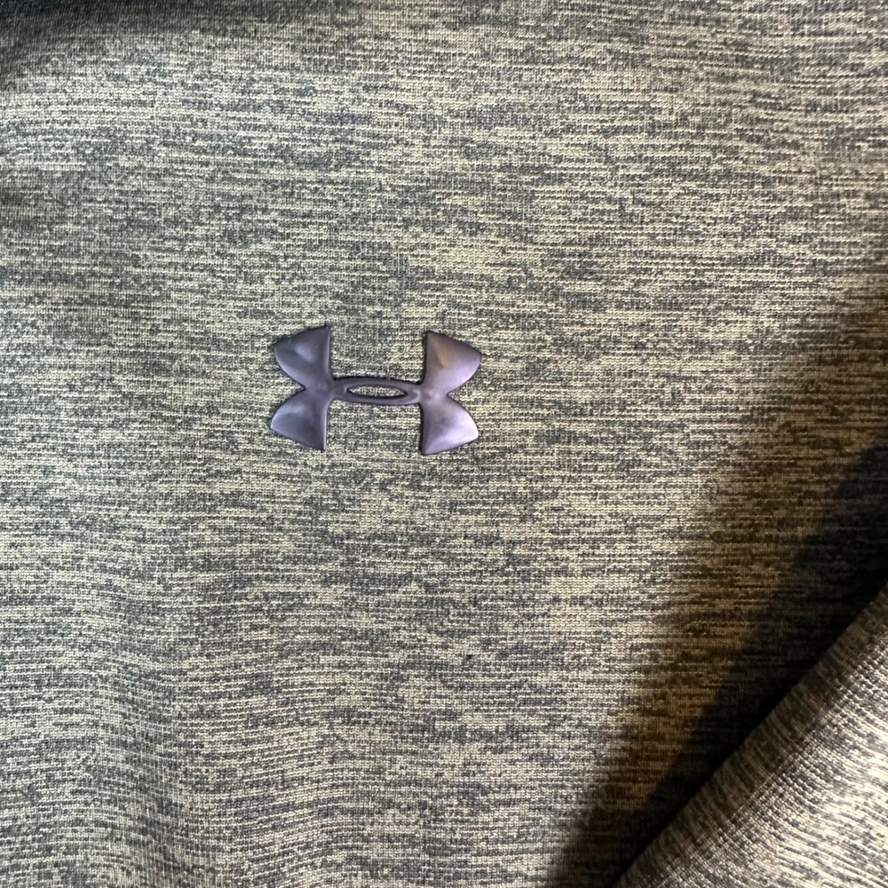 Under Armour ColdGear Hoodie Mens XXL Green Heathered Pullover Sweatshirt Loose - Picture 10 of 15